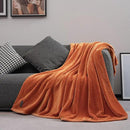 Mellowdy Extra Thick Hearty Plush Flannel Blanket (Burnt Orange, 60x80) - 500GSM Twin Size Warm Blanket for Winter, Fall | Soft, Fluffy, Cuddly, Perfect for Bed, Oversized Throw for Couch, Sofa by CozyNest Decor