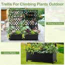 Metal Planter Trellis Box with Wheels & Drain Plug Outdoor Raised Garden Bed Patio Privacy Screen with Planter for Climbing Plants, Vegetables 73"x35"x16" Black-Diamond by GreenHaven Gardens