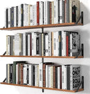 Heimlove Floating Shelves for Wall, 36 Inch Long Wood Floating Bookshelf Set of 3, Wall Mounted Hanging Shelf for Bathroom Bedroom Kitchen, Rustic Brown by CozyNest Decor