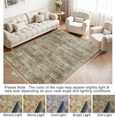 Area Rug 5x7 Living Room Rugs: Abstract Large Washable Rugs with Non-Slip Backing, Thin Carpet for Dining Room Table Bedroom Nursery Indoor Home Office-Brown by TinyTreasures Baby Boutique