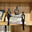 Home Decor Thinker Statue Accents, Set of 3 Thinker Sculptures Office Decor Modern Abstract Resin Decoration on Shelf Table Desk for Living Room Office Bedroom (Small Black) by CozyNest Decor