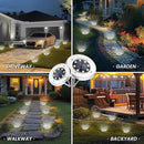 GIGALUMI 8 Pack Solar Ground Lights, 8 LED Solar Powered Disk Lights Outdoor Waterproof Garden Landscape Lighting for Yard Deck Lawn Patio Pathway Walkway (White) by GreenHaven Gardens