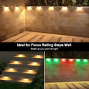 Ellasay Solar Fence Lights Outdoor: IP65 Waterproof RGB Solar Powered with 8 Lighting Modes - Wall Decor for Garden Deck Patio Backyard Balcony 6 Pack by GreenHaven Gardens
