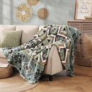 CASAAGUSTO Boho Sherpa Throw Blanket, Aztec Throw Blanket,Ultra Soft, Warm, Cozy, Plush, Thick Fleece Blanket for Couch, Bed, Sofa (Olive Green 50 * 60 Inch) by CozyNest Decor