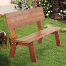 AVAWING Outdoor Convertible Wood Bench with Backrest, Patio Wood Convert a Bench, Space-Saving 2-in-1 Picnic Table Chairs Set for Backyard, Porch, Patio, Garden, Brown by CozyNest Decor