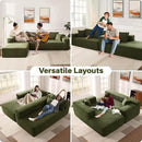 104" Cloud Sectional Couches for Living Room,L Shaped Boneless Couch in A Box,Sleeper Sofa with Comfy Chaise No Assembly Required,Green by CozyNest Decor