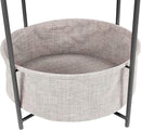 Amazon Basics Round Storage End Table, Side Table with Cloth Basket, Charcoal/Heather Gray, 17.7 x 17.7 x 18.9 in by CozyNest Decor