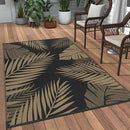 GENIMO Outdoor Rug 3' x 5' Waterproof for Patios Clearance, Reversible Outdoor Plastic Straw Camping Rug Carpet, Large Area Rugs Mats for RV, Camper, Deck, Balcony, Porch, Beach, Picnic, Black&Brown by CozyNest Decor
