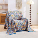Boho Throw Blanket for Bed, 100% Cotton Soft Rustic Quilt Fall Blanket, 90"x98" Floral Printed Farmhouse Decor Bed Blankets, All Season Rustic Reversible Bohemian Throw Quilt by CozyNest Decor