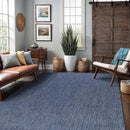 Washable Indoor Outdoor Rug 10x14 Weather Resistant Area Rugs Modern Solid for Porch Deck Balcony Backyard Patio Outside Carpet (10 X 14 Azure Blue) by CozyNest Decor