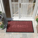 Yimobra Welcome Front Door Mat Outdoor, Heavy Duty Sturdy Non Slip Doormats, Rubber Backing, Low-Profile Entrance Rugs, Absorbent Resist Dirt, Easy Clean Patio Garage Floor Mats, 47X24 Inch, Wine Red by CozyNest Decor