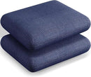 Codi Patio Chair Cushions 19x19 Inch, Waterproof Seat Cushion for Outdoor Furniture with Textured Fabric, Handles & Adjustable Straps, Fade Resistant - Set of 2, Navy Blue by GreenHaven Gardens