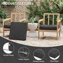 Patio Chair Cushions 22 X 22 X 4 Inch Waterproof Outdoor Seat Cushions for Patio Furniture, Outdoor Sofa Couch Pads with Ties & Handle, Set of 2, Grey by GreenHaven Gardens