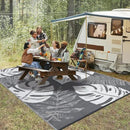 GAOMON Outdoor Rug 9x18 Waterproof Patio Rugs Reversible Outdoor Plastic Straw Rug Camping Mat, Foldable Portable RV Picnic Carpet with Bag & 4 Stakes, UV Resistant Carpet for Deck Balcony, Grey by CozyNest Decor