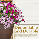 Sunnydaze 24-Inch Anjelica Large Plastic Pot for Plants - Outdoor Polyresin Round Planter with Drillable Drainage Holes - Rust - 4pk by GreenHaven Gardens