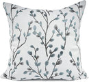YOUR SMILE Classical Embroidery Jacquard Teal Leaf Pattern Square Decorative Throw Pillow Case Cushion Cover 18x18 inch by CozyNest Decor