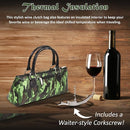 Wine Clutch Bag (Thermal Insulated) Trendy Women's Carry Tote | Holds Red & White 750mL Bottles | Trendy Fashion | Incl. Portable Waiter-Style Corkscrew by TinyTreasures Baby Boutique