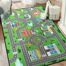Play Rug for Playroom 2x3 Car Mat Town City Road Map for Boys Bedroom Fun Car Play Area Carpet Non-Slip Washable by TinyTreasures Baby Boutique
