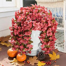 Bougainvillea Artificial Flowers Plants for Outdoors Outside Fall Autumn Decoration, 2 pcs Faux Silk Long Trailing Vines UV Resistant Look Real Red Fake Flowers for Front Door Porch Planter Urn Patio by CozyNest Decor
