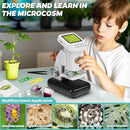 Rechargeable Digital Microscope for Kids 1200X - 2'' LCD Screen STEM Toy with 32G SD Card for Photo/Video, Portable Pocket Microscope for Boys Girls Ages 6,7,8-12, Science Kit Gift Birthday Christmas by TinyTreasures Baby Boutique