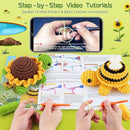 Crochet Kit for Beginners, Crochet Animal Kit with Step-by-Step Video Tutorials, 2PCS Bee and Sunflower Turtles Crocheting Kit for Adults Kids, Easy Yarn for Starter, Stuffed Animal Knitting Kit by TinyTreasures Baby Boutique