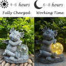 Garden Dragon Figurine Solar Powered Outdoor Cute Dragon with Hold Glowing Glass Ball Resin Sculpture for Porch Patio Lawn Farm Yard Home Decoration Gift for Women Housewarming by CozyNest Decor
