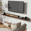 72" Floating Shelves, Live Edge Elm Wood Floating Shelf for Wall, Wall-Mounted Display Shelves with Invisible Heavy-Duty Bracket, Long Floating Shelf for Bathroom, Kitchen, Living Room, Walnut Color by CozyNest Decor