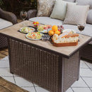 Nuu Garden 43" Propane Fire Pit Table, CSA Certified 50,000 BTU Outdoor Patio Propane Fire Pit Table with Fire Pit Wind Guard, Removable Lid, Ceramic Tabletop, Water-Proof Oxford Cover, Dark Brown by GreenHaven Gardens