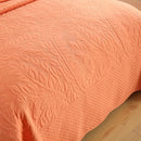MarCielo 3-Piece 100% Cotton Oversized Bedspread Lightweight Quilt Coverlet Embroidery Farmhouse Bedding Set T0 (Salmon, Oversized King (118"x106")) by CozyNest Decor