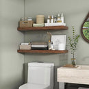 Heimlove 36 Inch Floating Shelves for Wall,10 Inch Deep Brown Wood Shelves with Invisible Brackets,Wall Mounted Storage & Display Shelves for Bedroom,Living Room,Kitchen,Office by CozyNest Decor