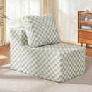 Single Sofa 1 Seat Couch with Deep Seat Memory Foam Cloud Chair with Pillows Large Sofa with L Shape for Living Room Bedroom (Plush GREYOLIVE, Single) by CozyNest Decor