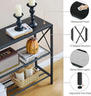 Hoctieon Industrial Console Table, 3 Tier Entryway Table, Hallway Table, Narrow Sofa Table with Shelves, Entrance Table for Entryway, Living Room, Foyer, Hallway, Office, Black by CozyNest Decor