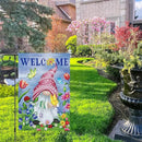 Welcome Spring Gnome Garden Flag 12x18 Double Sided Burlap Butterfly Floral Garden Yard Flags for Spring Summer Rustic Seasonal Outside Outdoor House Decoration (ONLY FLAG) by CozyNest Decor