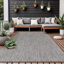 Washable Indoor Outdoor Rug 5x7 Weather Resistant Area Rugs Modern Solid for Porch Deck Balcony Backyard Patio Outside Carpet (5 X 7 Silver Grey) by CozyNest Decor