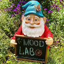 Mood Lab Garden Gnome with Chalkboard Sign - Funny Gnome Statue - 8.7 Inch Tall Lawn Figurine - for Outdoor & House Decor by GreenHaven Gardens