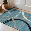 Rugshop Modern Wavy Circles Design Area Rug 2'7" x 4' Blue by TinyTreasures Baby Boutique