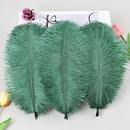 THARAHT Blackish Green Ostrich Feathers 12pcs Natural Bulk 8-10Inch 20cm-25cm for Crafts Wedding Party Centerpieces Mardi Gras Decoration Feather by CozyNest Decor