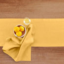 Solino Home Linen Table Runner 90 Inches Long - 100% Pure Linen Mustard Yellow Table Runner 14 x 90 Inch - Fete by CozyNest Decor