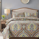 NEWLAKE Cotton Bedspread Quilt Sets-Reversible Patchwork Coverlet Set, European Paisley Blossom Pattern, King Size by CozyNest Decor