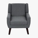 UIXE Accent Chair, Fabric Upholstered Armchair for Living Room, Comfy Arm Chair Single Sofa Bedroom Side Reading Seat - Flax Gray by CozyNest Decor