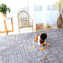Cushmat Stylish Reversible Foam Play Mat (Large, Explorer - Cloud Indigo) - Soft, Waterproof, Durable Play mat for Infants, Babies, Toddler, Kids & Grownup - 6.5ft x 4.5ft by TinyTreasures Baby Boutique