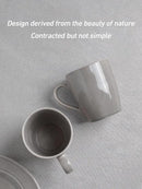 famiware Aurora Coffee Mugs, 14oz Mug Set of 4, Stoneware Mug, Cups for Kitchen, Cappuccino, Latte, Reactive Glaze, Microwave Safe, Scractch-resistant, Slate gray by CozyNest Decor