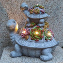 Large Turtle Solar Garden Outdoor Statues with Succulent and 6 LED Lights,Outside Solar Turtle Decor Art for Garden,Home,Lawn,Yard, Balcony Ornament by CozyNest Decor