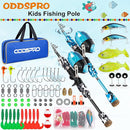 ODDSPRO Kids Fishing Pole Pink, Portable Telescopic Fishing Rod and Reel Combo Kit - with Spincast Fishing Reel Tackle Box for Girls, Youth by TinyTreasures Baby Boutique