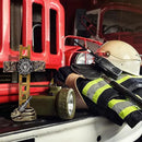 Firefighter Accessories, Fireman Standing Cross Statue Memorial 10", Fire Fighter Gifts by GreenHaven Gardens