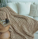 Maetoow Chenille Chunky Knit Blanket Throw （60×80 Inch）, Handmade Warm & Cozy Blanket Couch, Bed, Home Decor, Soft Breathable Fleece Banket, Christmas Thick and Giant Yarn Throws, Khaki by CozyNest Decor
