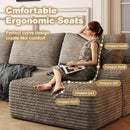 108" Sectional Couches for Living Room Modern Modular Sofa with L-Shape Couchs Upholstered Boneless Couch Deep Seat Sectional Couch with Chaise (Camel, Left Facing Chaise+2Seaters+1Ottoman) by CozyNest Decor
