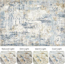 4x6 Rug Washable Area Rugs: Abstract Modern Soft Stain Resistant Indoor Floor Accent Non Slip Carpet for Living Room Entryway Kitchen Bedroom Nursery Office Bedside Home House Decor- Blue by TinyTreasures Baby Boutique
