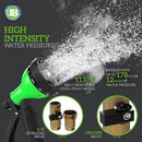 J&B XpandaHose 50ft Expandable Garden Hose with Holder - Heavy Duty Superior Strength 3750D - 4 -Layer Latex Core - Extra Strong Brass Connectors and 10 Spray Nozzle w/Storage Bag (Green 50) by GreenHaven Gardens