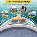 Marine Carpet,6 FT x 14 FT Blue-Gray Indoor Outdoor Carpet 0.2" Thick Boat Carpet with Water-Proof TPE Backing, Non-Slide Outdoor Marine Carpet Roll for Home, Patio, Porch, Deck by CozyNest Decor